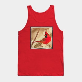 Cardinal Postage Stamp Tank Top